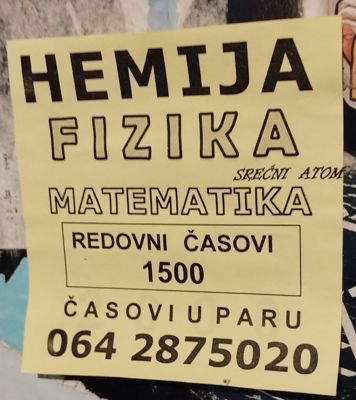 Časovi Matematike  - Fizike - Hemije